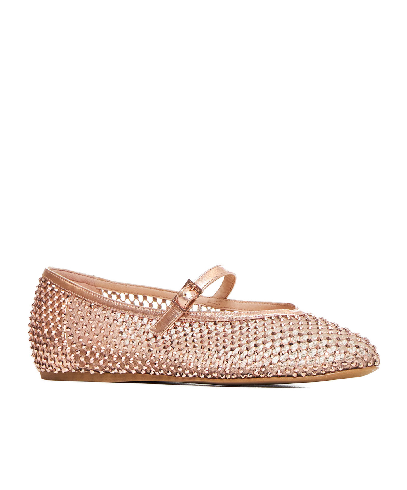 Le Silla Gilda Gold Ballet Flats In Neutral