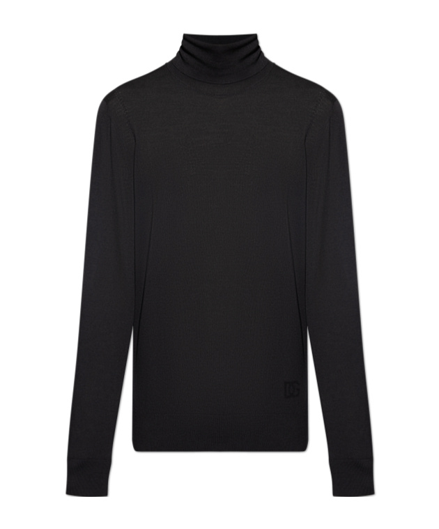 Dolce & Gabbana Long-sleeved Turtleneck Sweater In Black