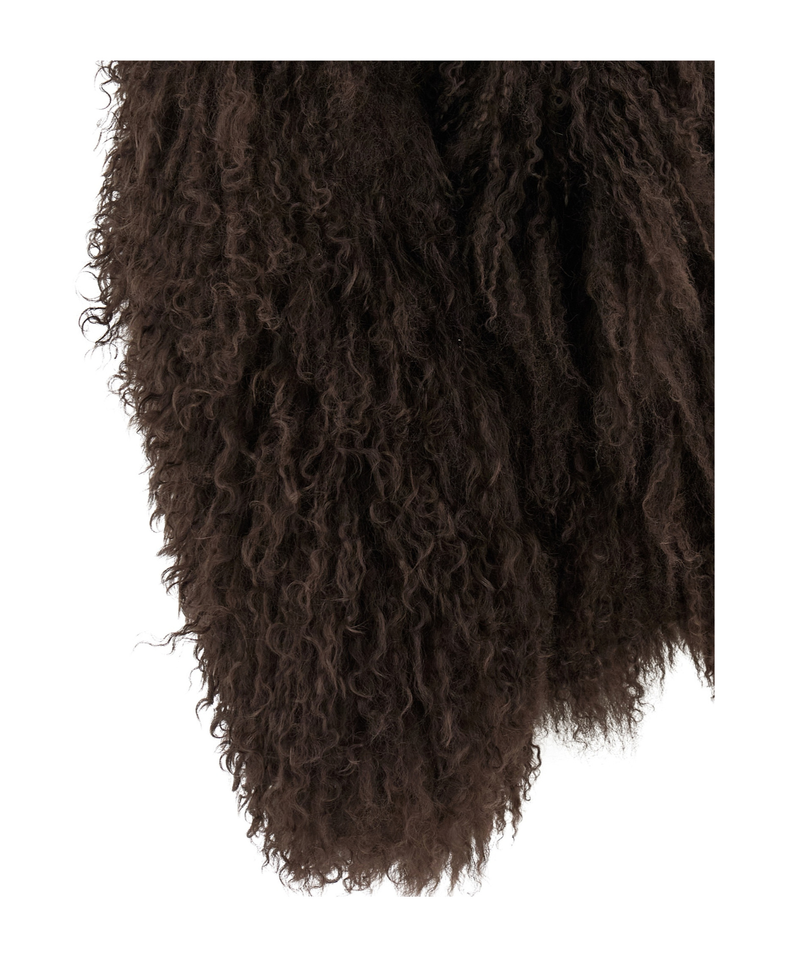 Yves Salomon Luxurious Long Faux Fur Jacket In Brown