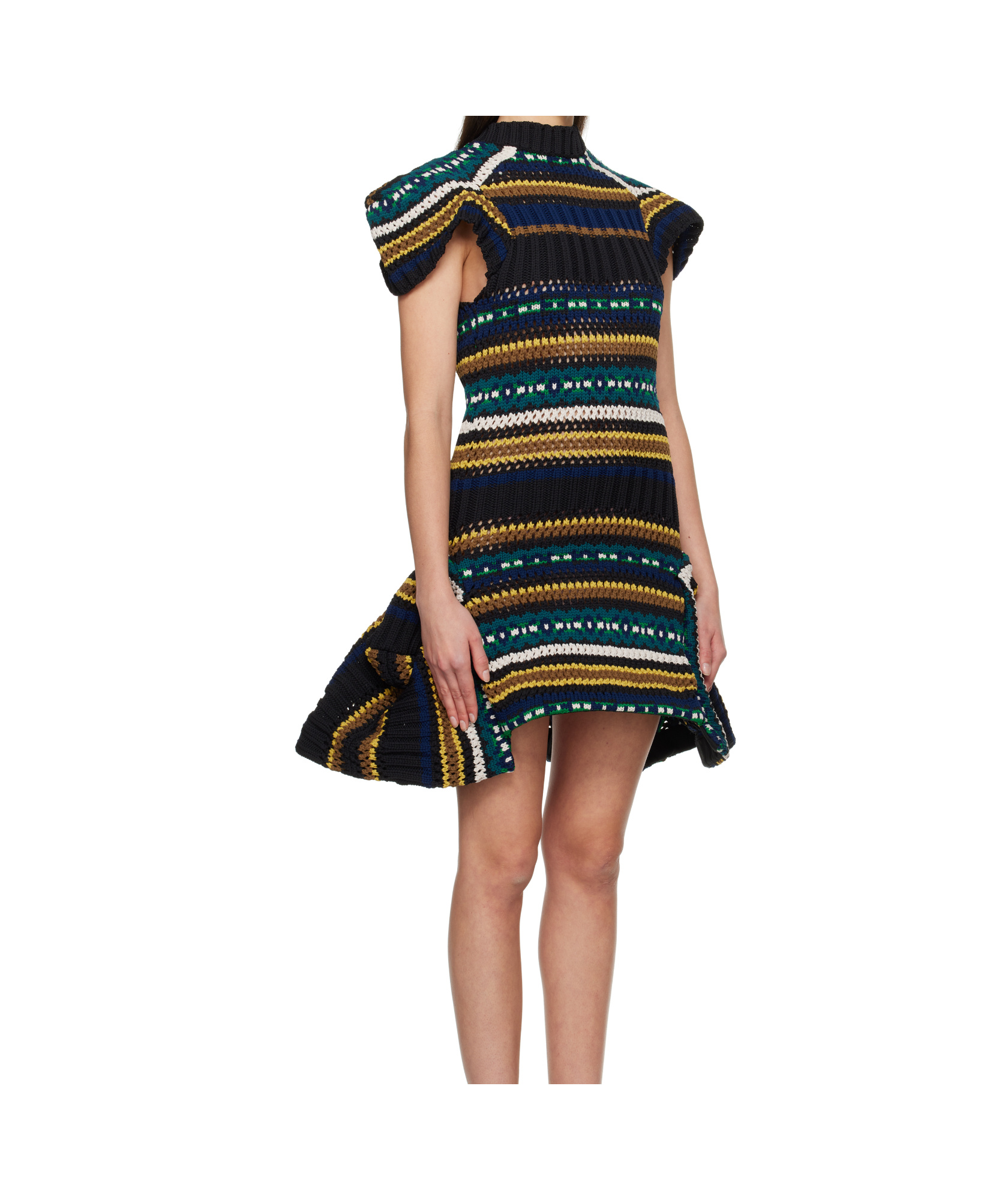 Sacai Patterned Dress In Multicolor