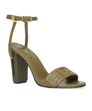 Fendi Woman Sandals Military Green Size 6 Leather In Green