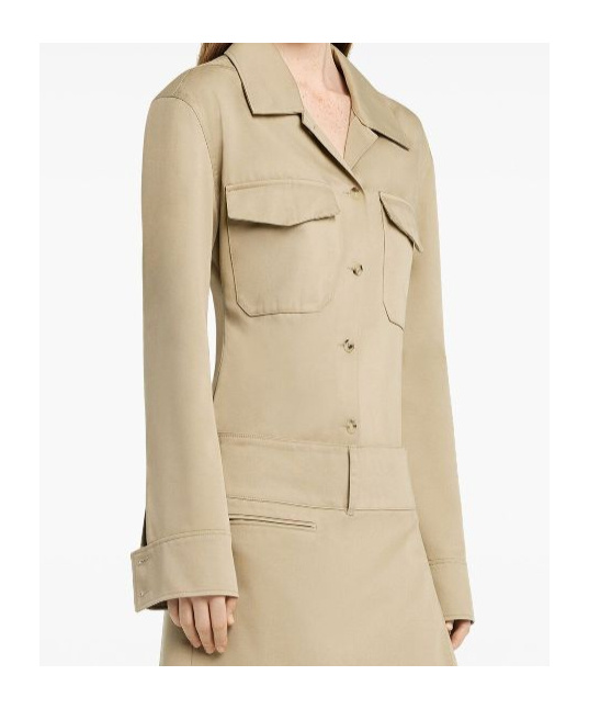 Shop Courrèges Cotton Shirt In Nude