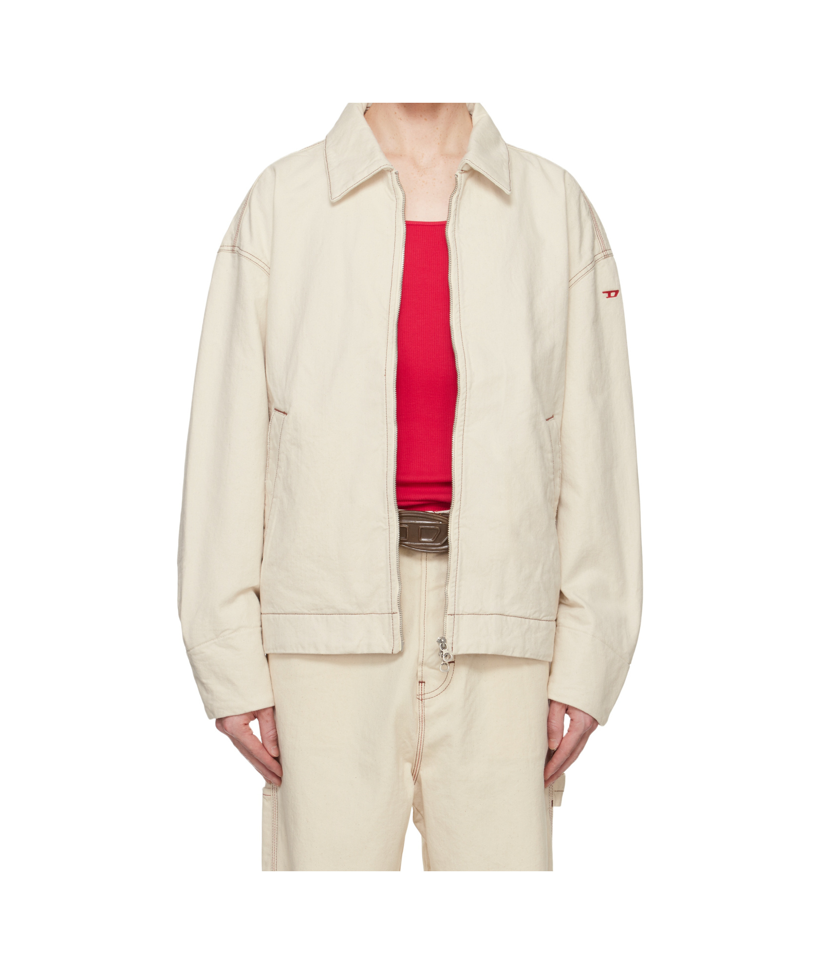 Diesel D-stack-s Denim Jacket In Nude