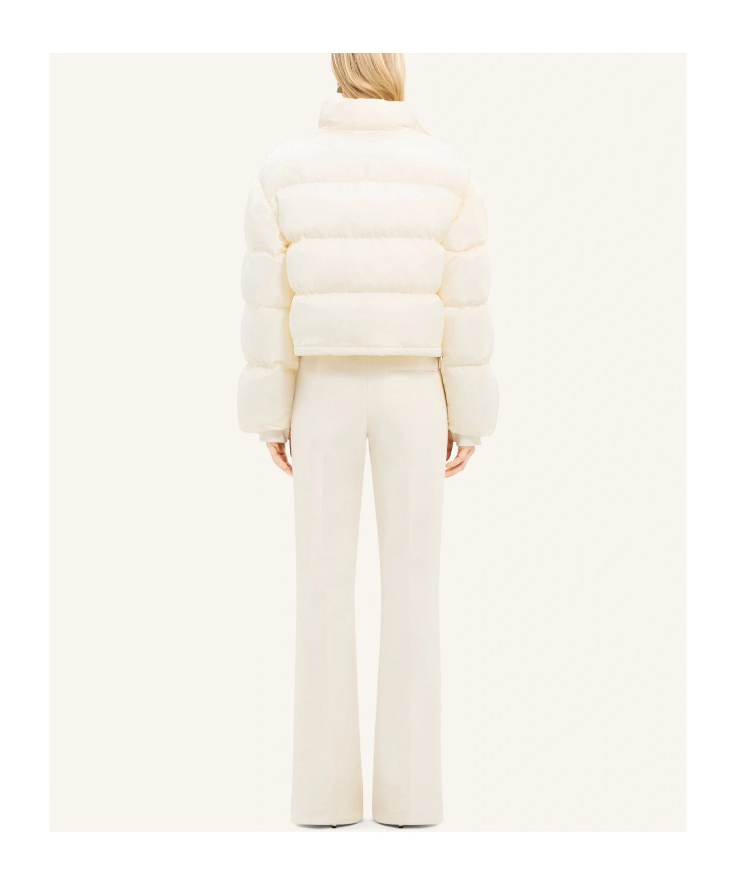 Shop Courrèges Logo-embroidered Cropped Puffer Jacket In White