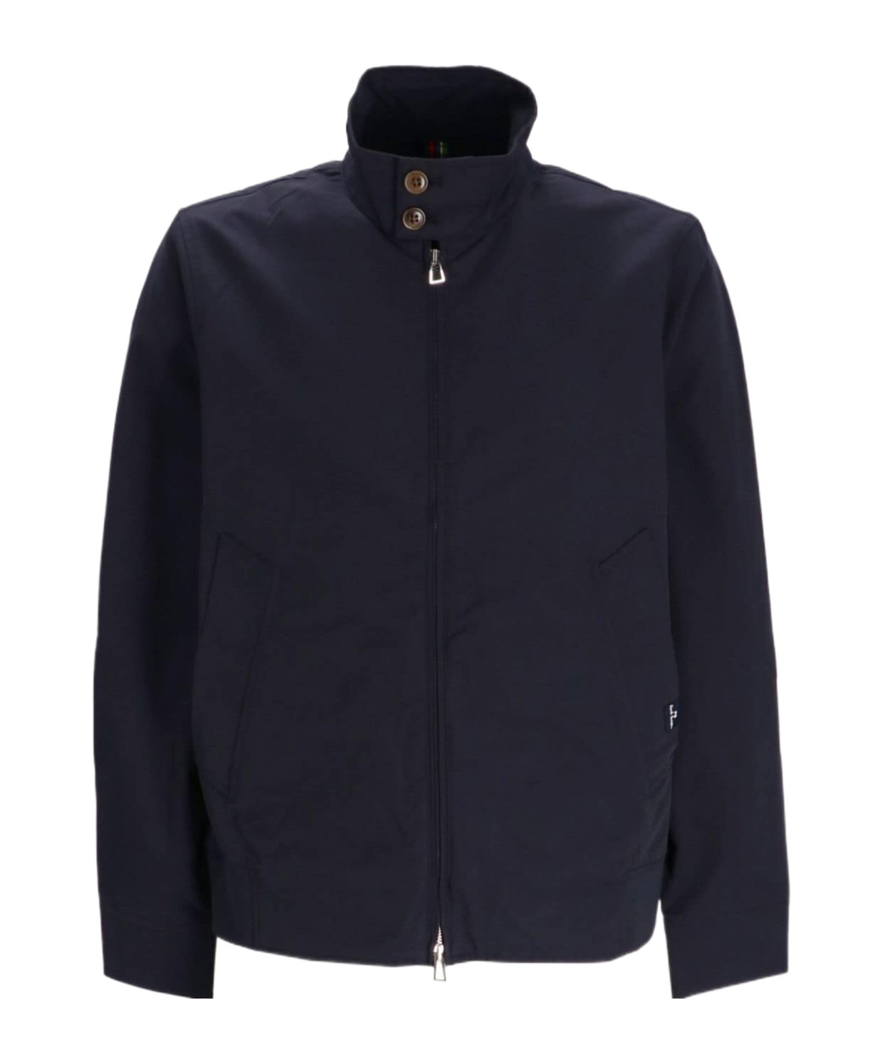 Ps By Paul Smith Stand Collar Harrington Jacket Dark Navy In Black