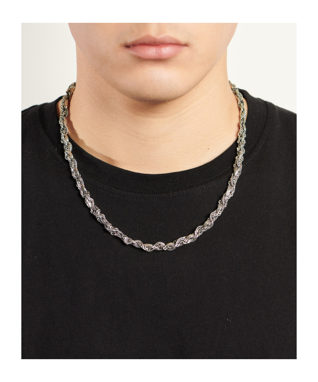 Emanuele Bicocchi Round Braid Necklace In Gray