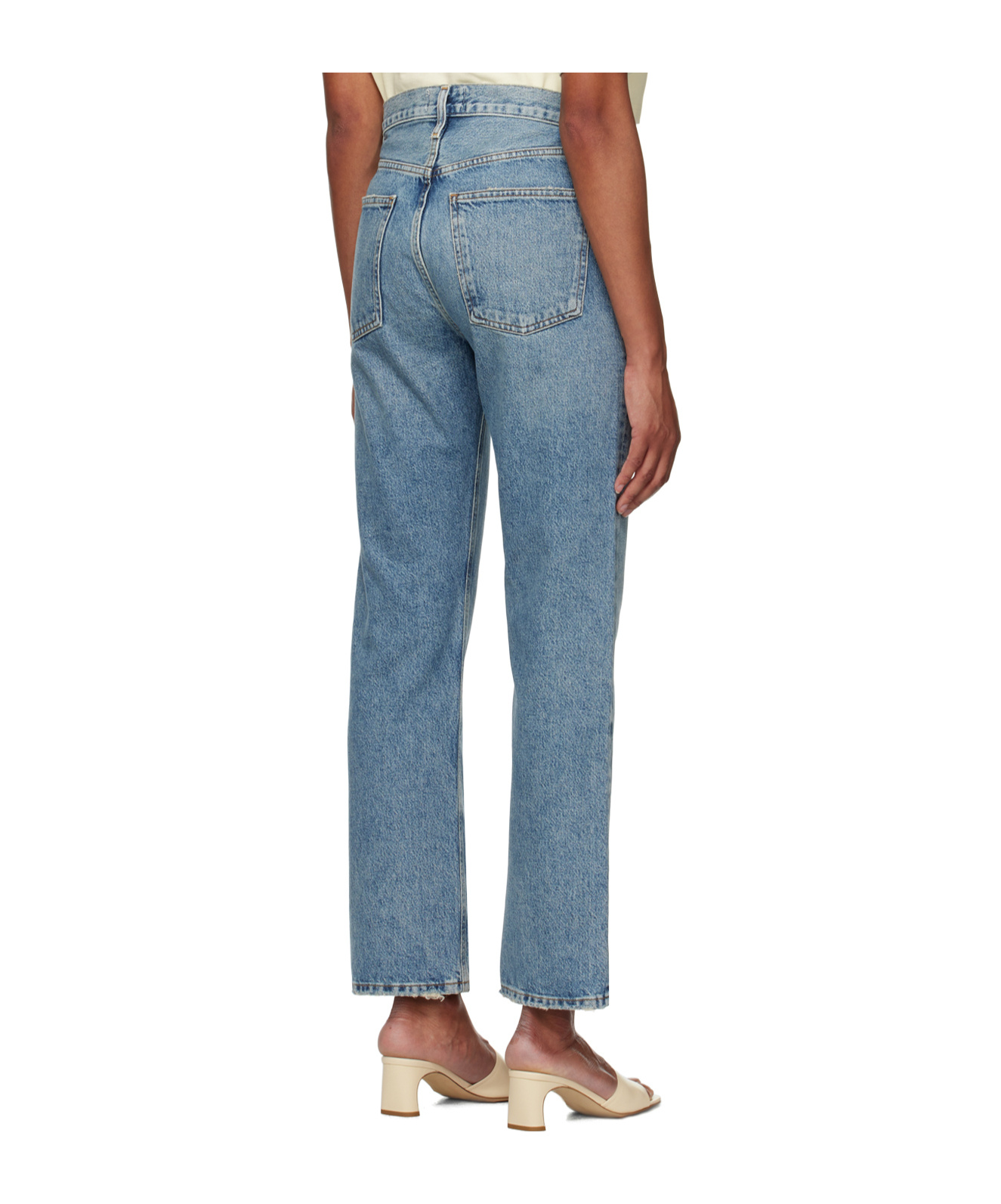 Agolde Low Curve Jeans With Five-pocket Style In Blue