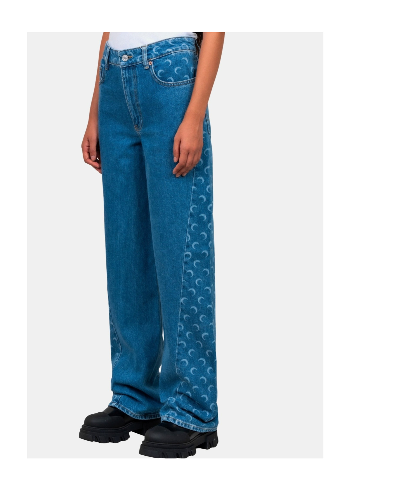 Marine Serre Jeans With Belt Loops In Blue