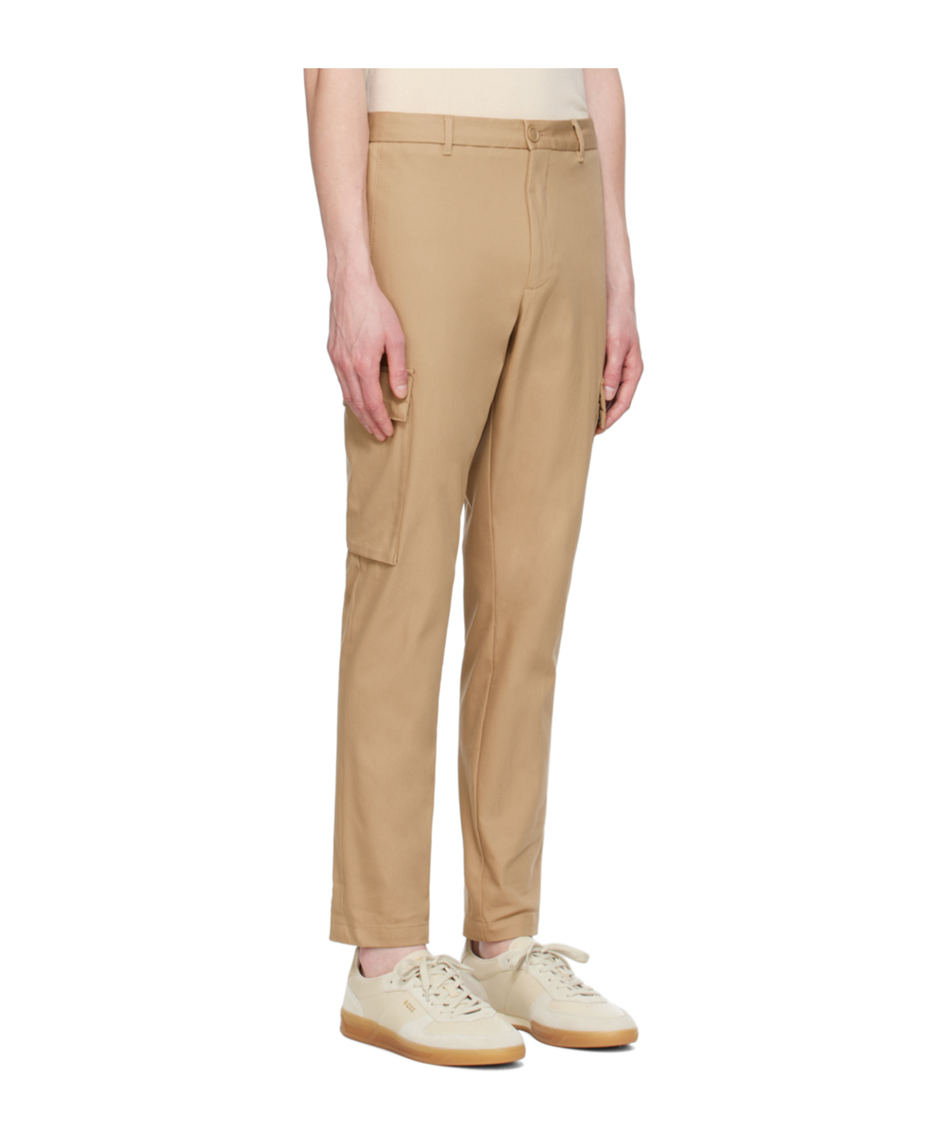 Hugo Boss Decorative Work Casual Pants In Nude