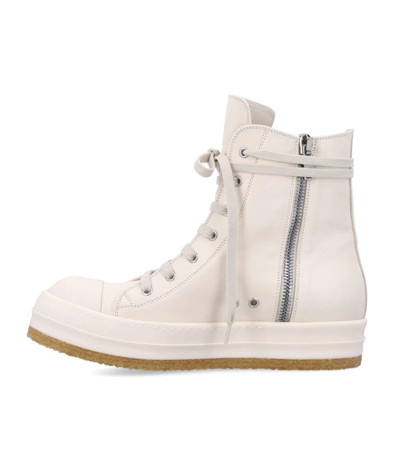 Rick Owens Round Toe High Top Casual Shoes In Multi