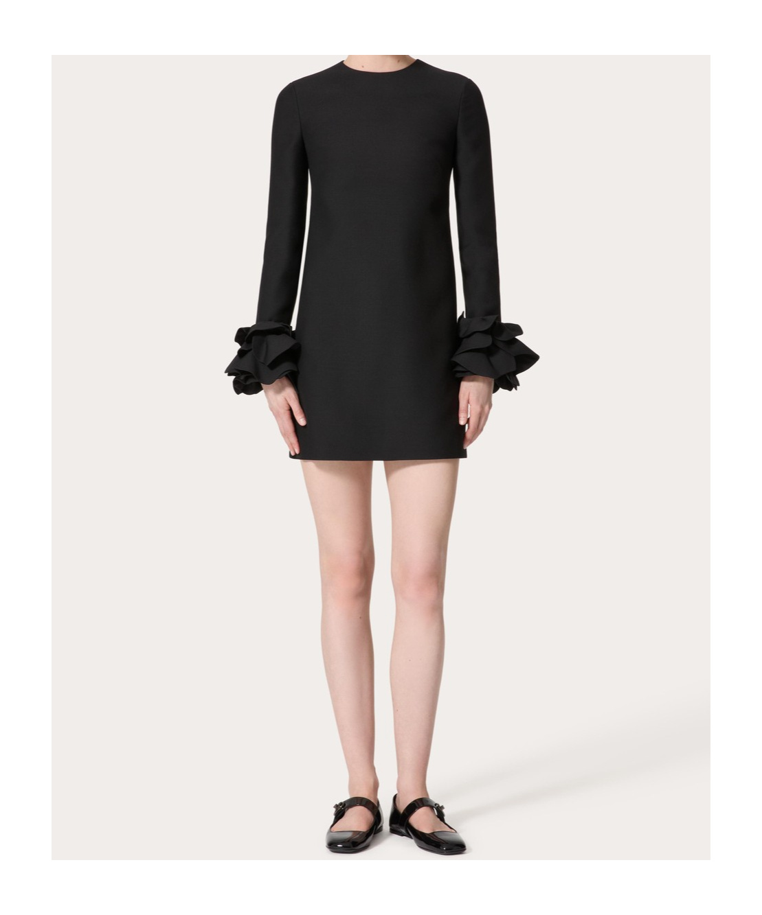 Valentino "double Compact Drill Mini Dress" In Black