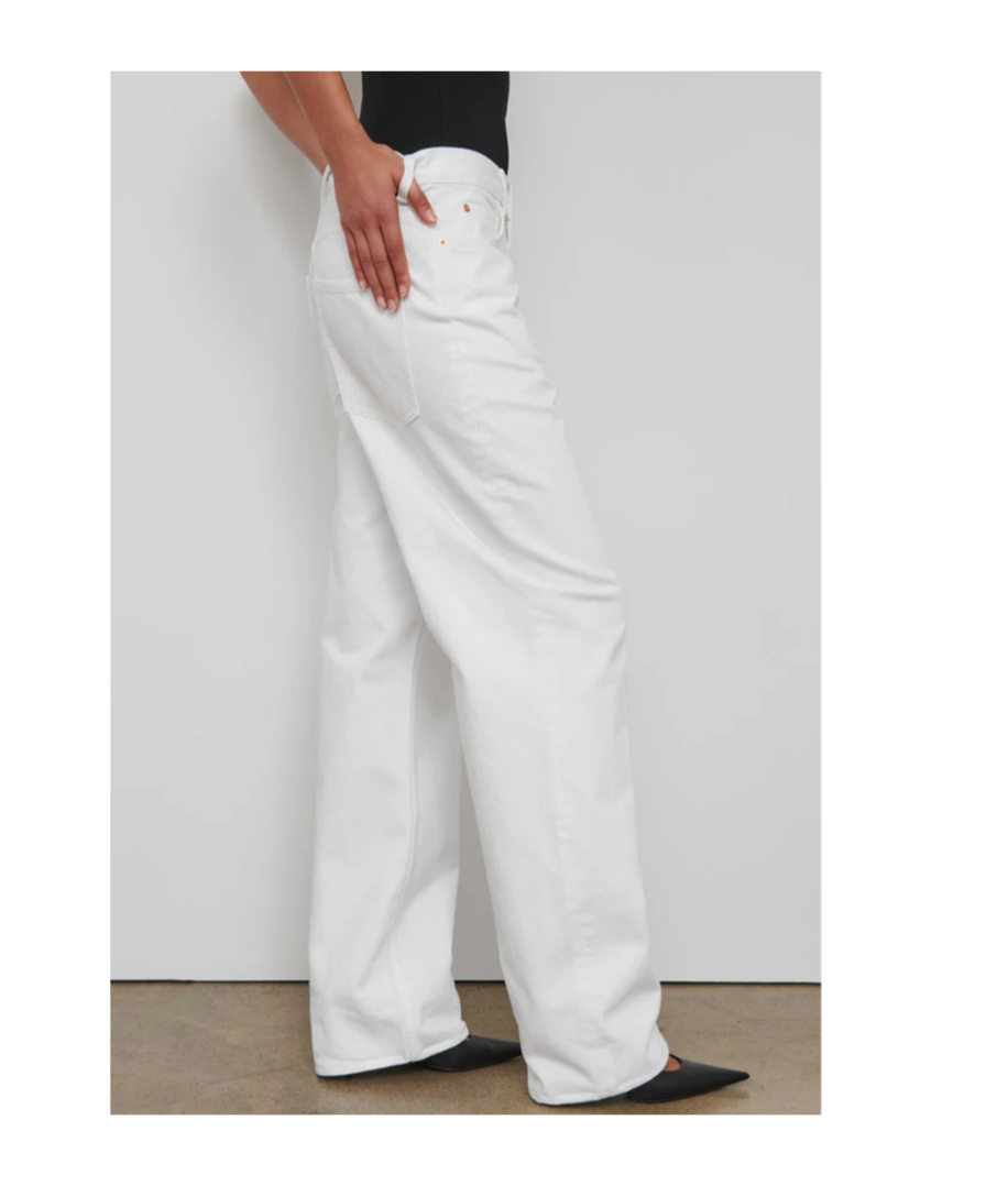 Wardrobe.nyc Low Rise Jeans In White
