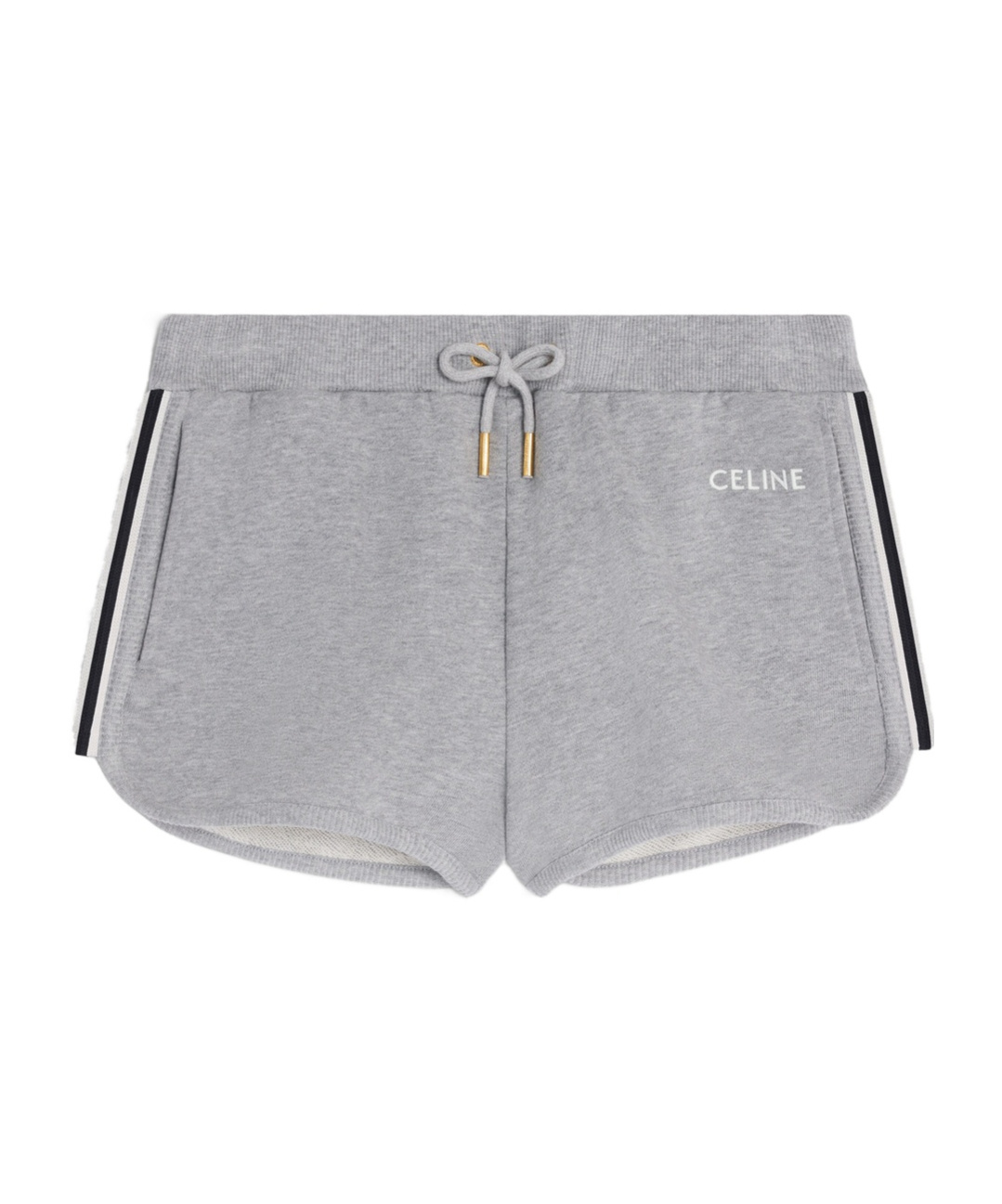 Celine Elastic Waist Shorts In Gray