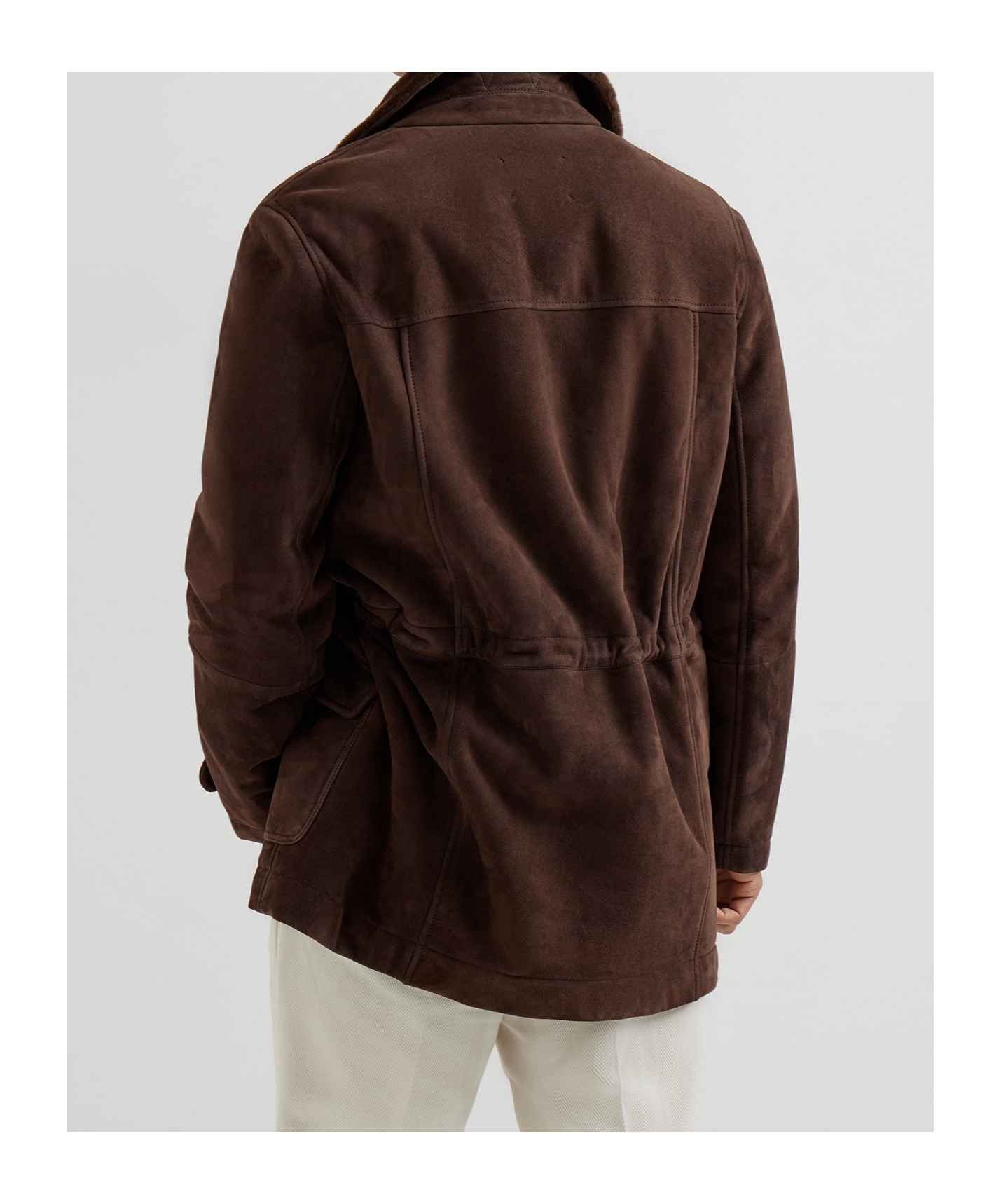 Brunello Cucinelli Shearling Single-breasted Coat In Brown