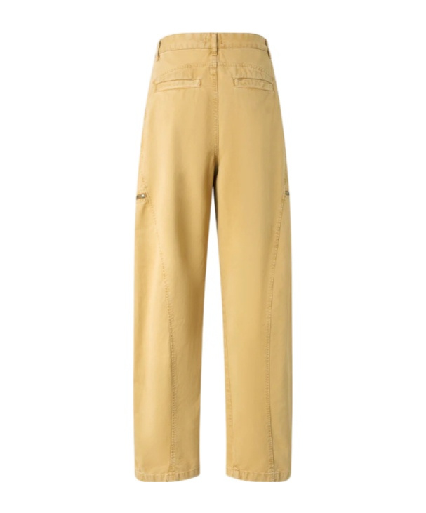 Pinko Wide Cotton Trousers With Zip In Brown
