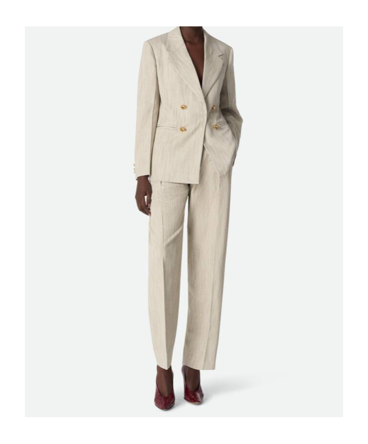 Bottega Veneta Women Melange Sand Viscose Blend Blazer