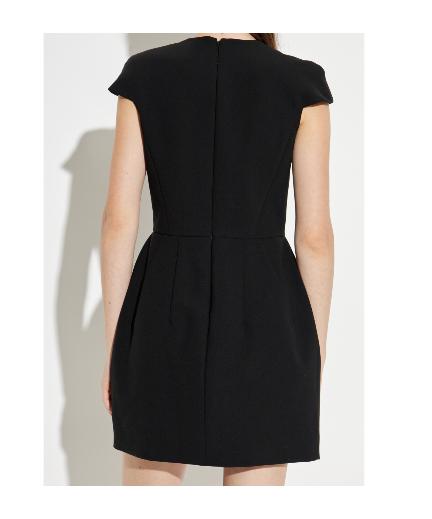 Moschino Fitted Knee-length Dress Cap Sleeves In Black