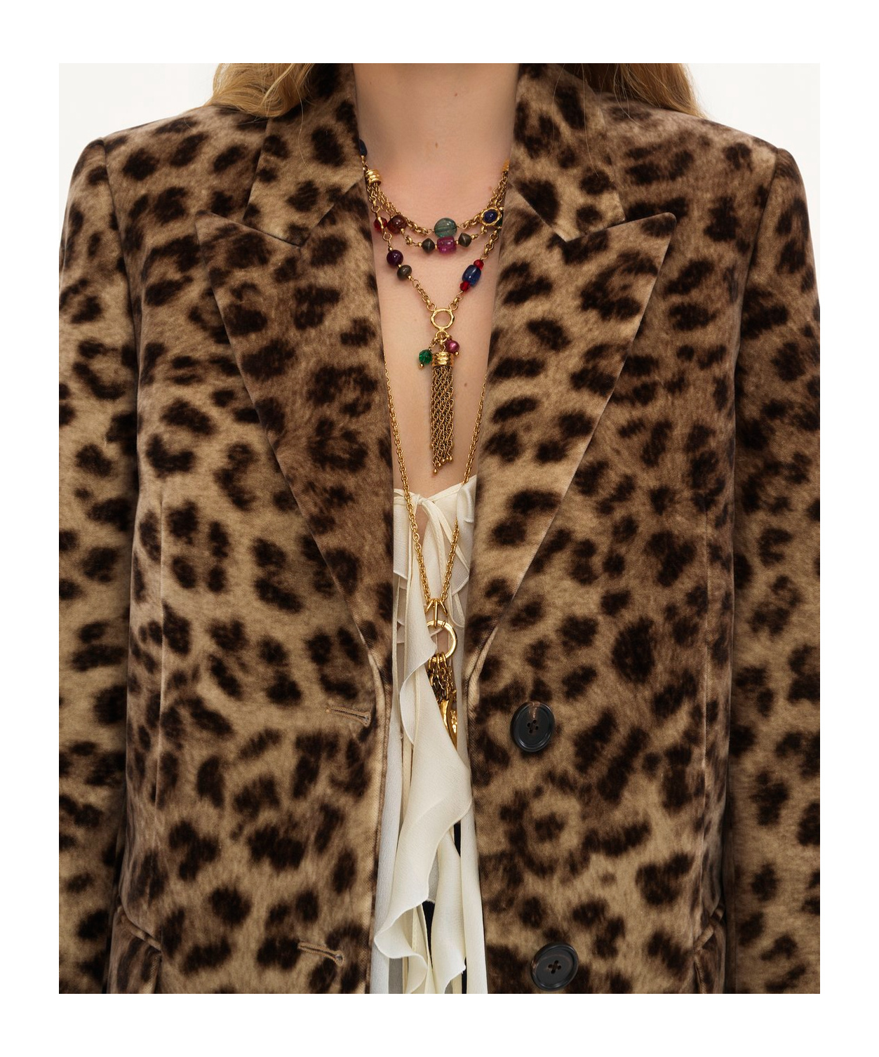Chloé Leopard-print Single-breasted Jacket In Brown