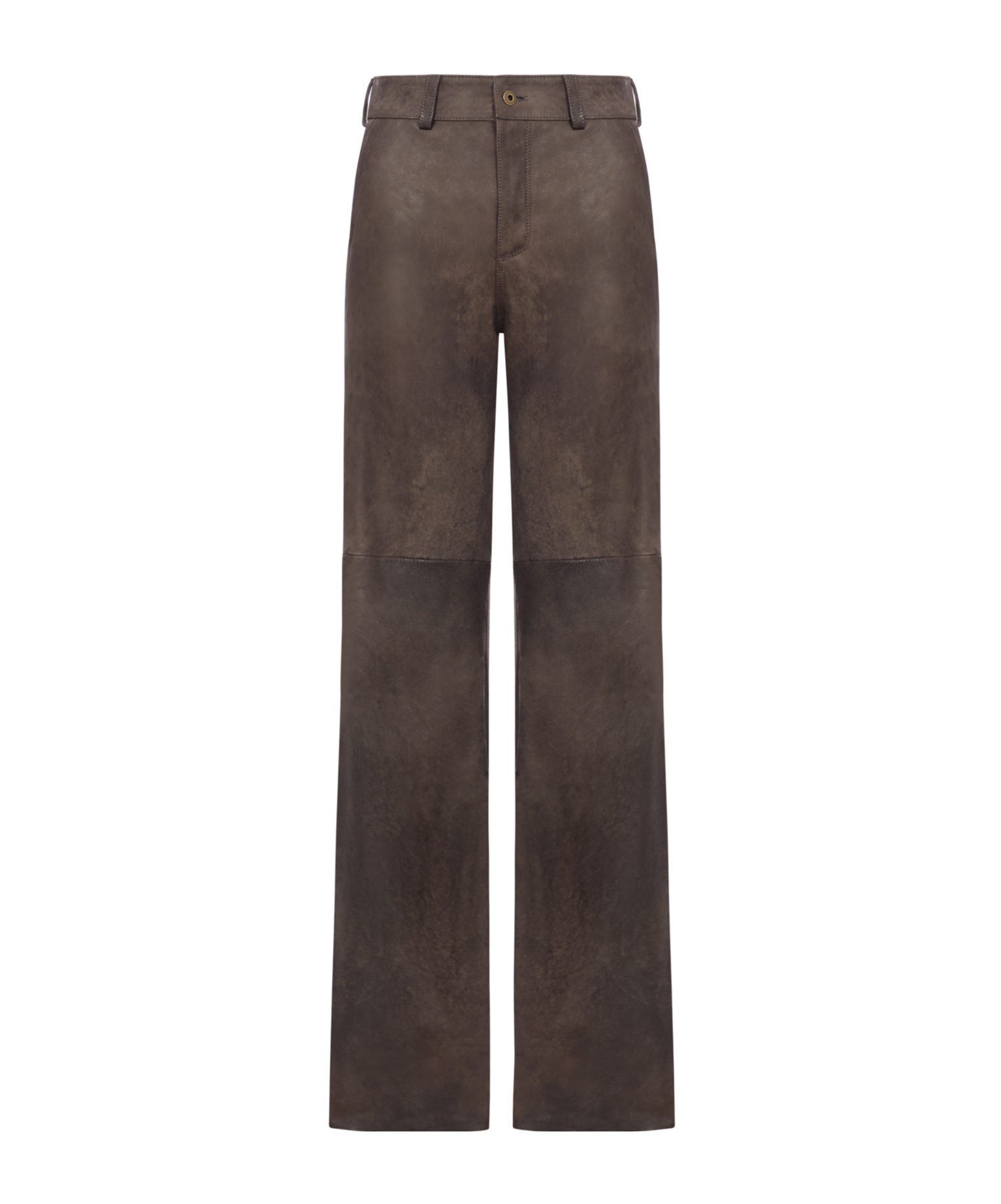 Salvatore Santoro Panelled Leather Trousers In Brown