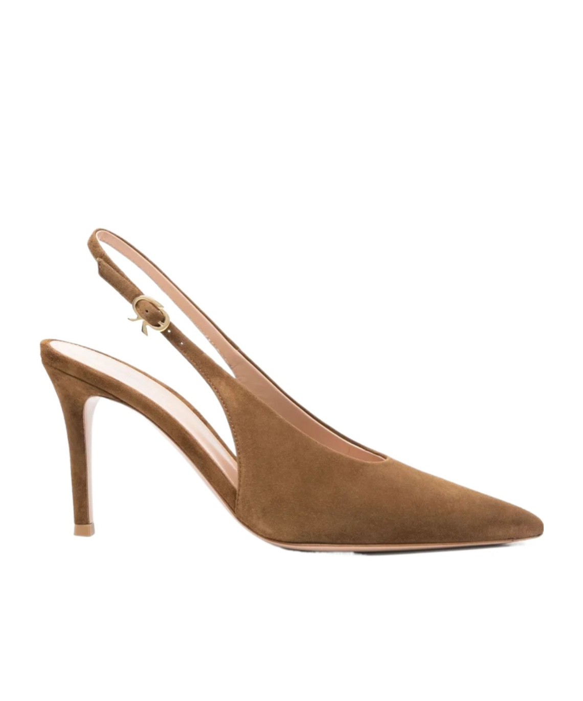Gianvito Rossi Robbie Pointed Toe Slingback Pumps In Brown