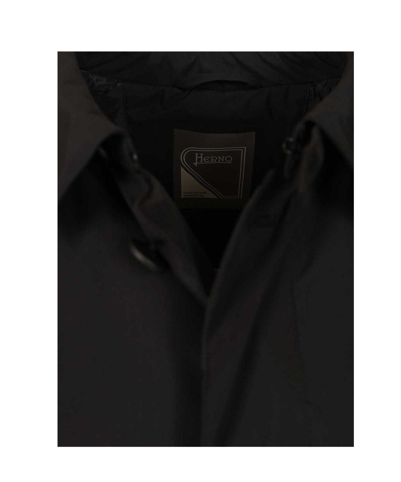 Herno Padded Trench Tech Nylon Prometeo Coats Black In Black