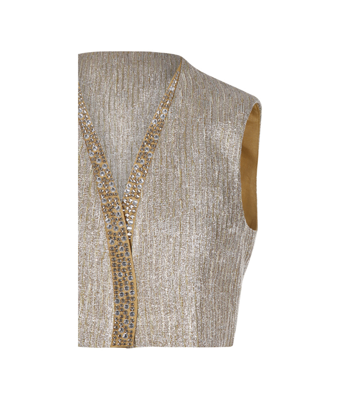 Forte Forte Embellished Metallic Sleeveless Jacket In Gray