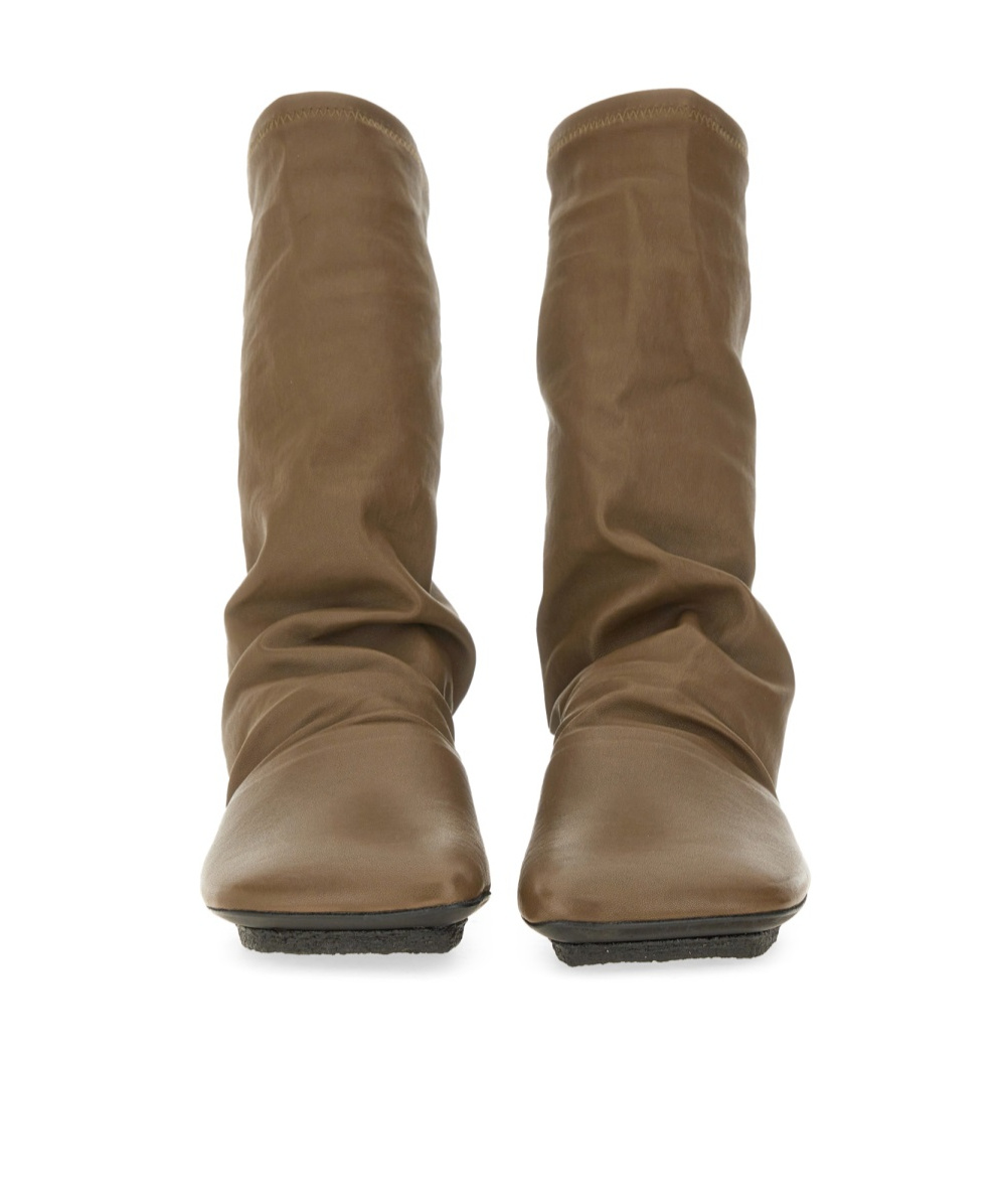 Uma Wang Round-head Short Boots In Brown