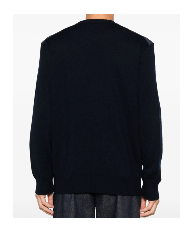 Paul & Shark Wool Shoulder-patch Jumper In Blue