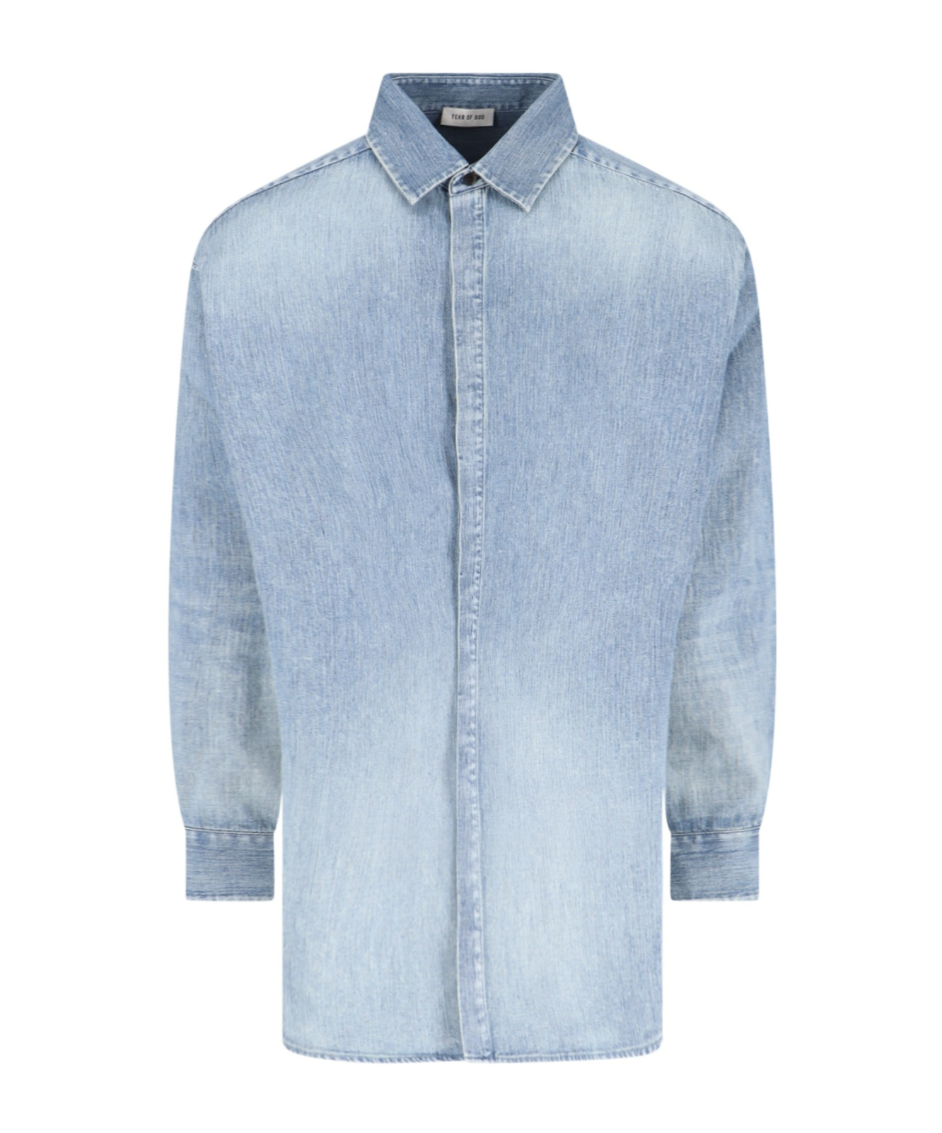 Fear Of God Relaxed Fit Denim Shirt With Classic Collar In Blue