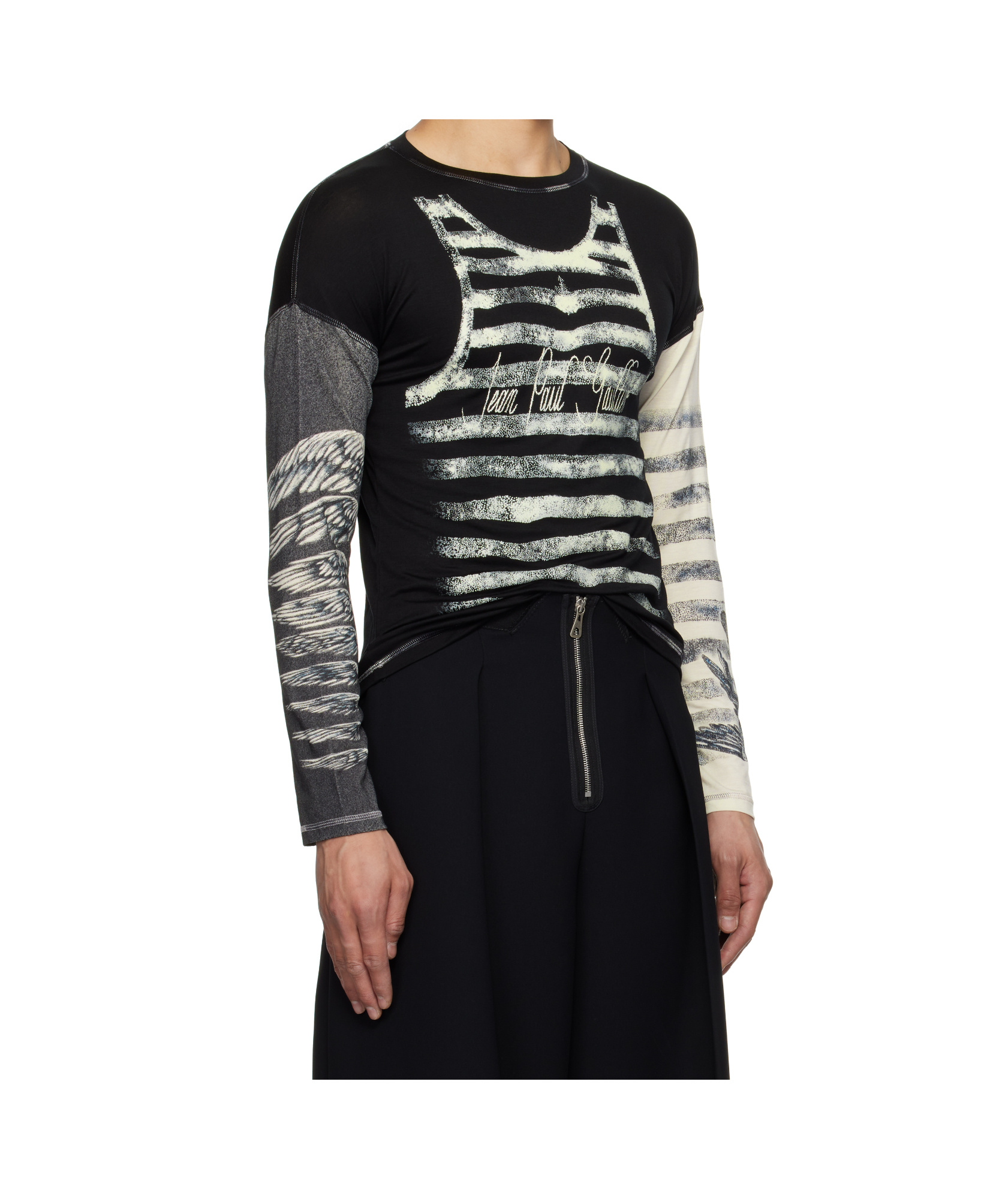 Shop Jean Paul Gaultier Black 'the Tattoo Top' T-shirt