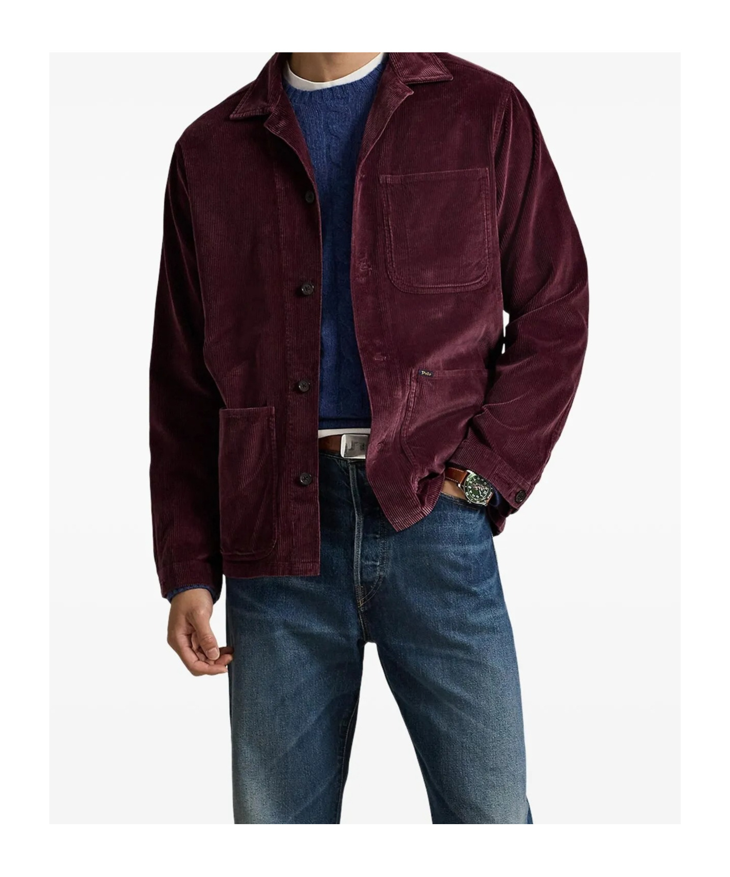 Polo Ralph Lauren Corduroy Long-sleeve Shirt In Burgundy