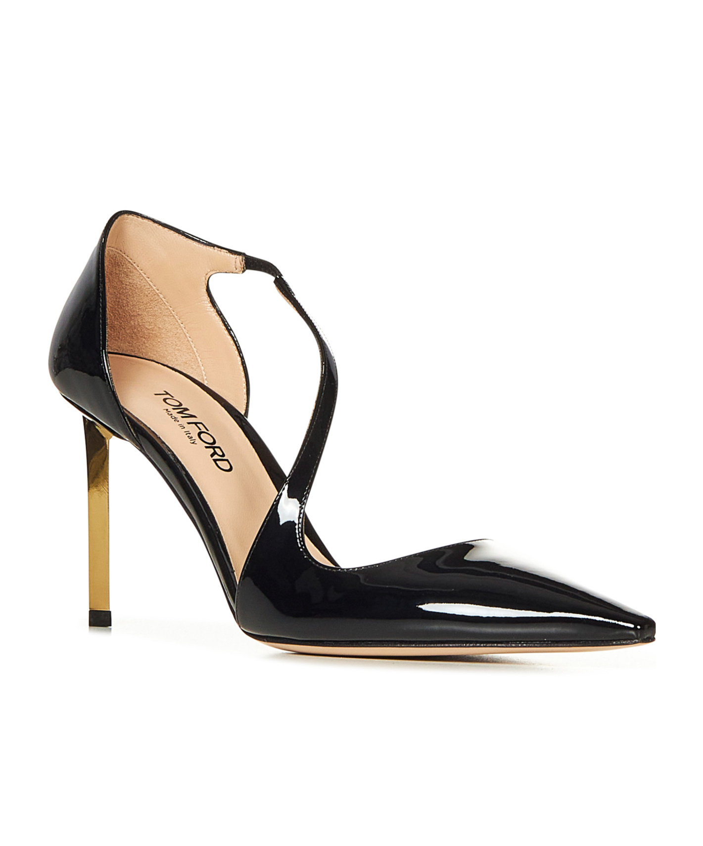 Tom Ford Heeled Crossover Strap Pumps In Black