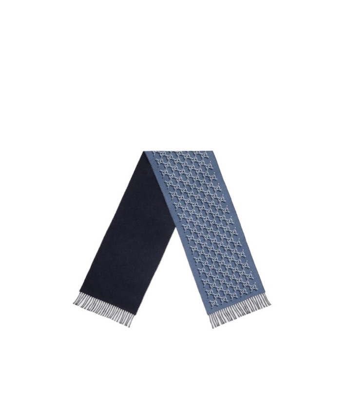 Gucci Gg Shadow Wool Scarf In Blue