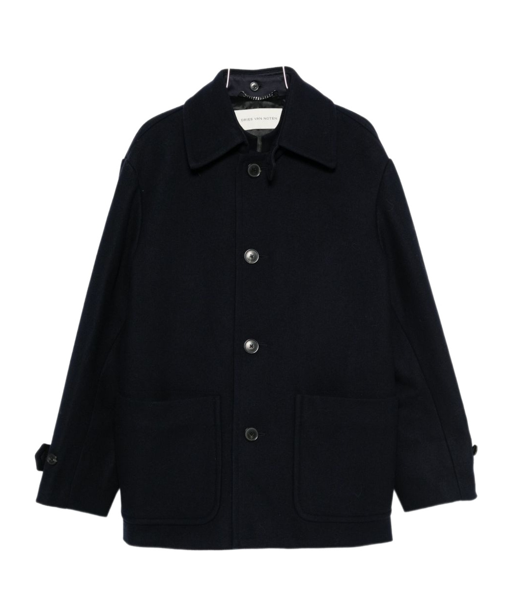 Dries Van Noten Long Sleeve Coat Featuring Front Pockets In Blue