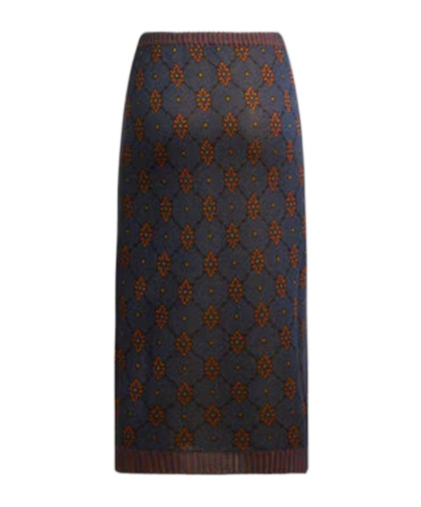 Etro Knit Skirt With Tie-inspired Motif In Multi