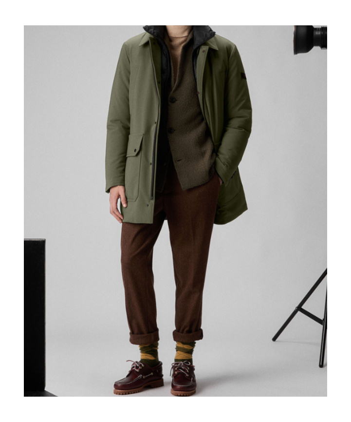 Peuterey Double-collar Flap-pocket Coat In Green