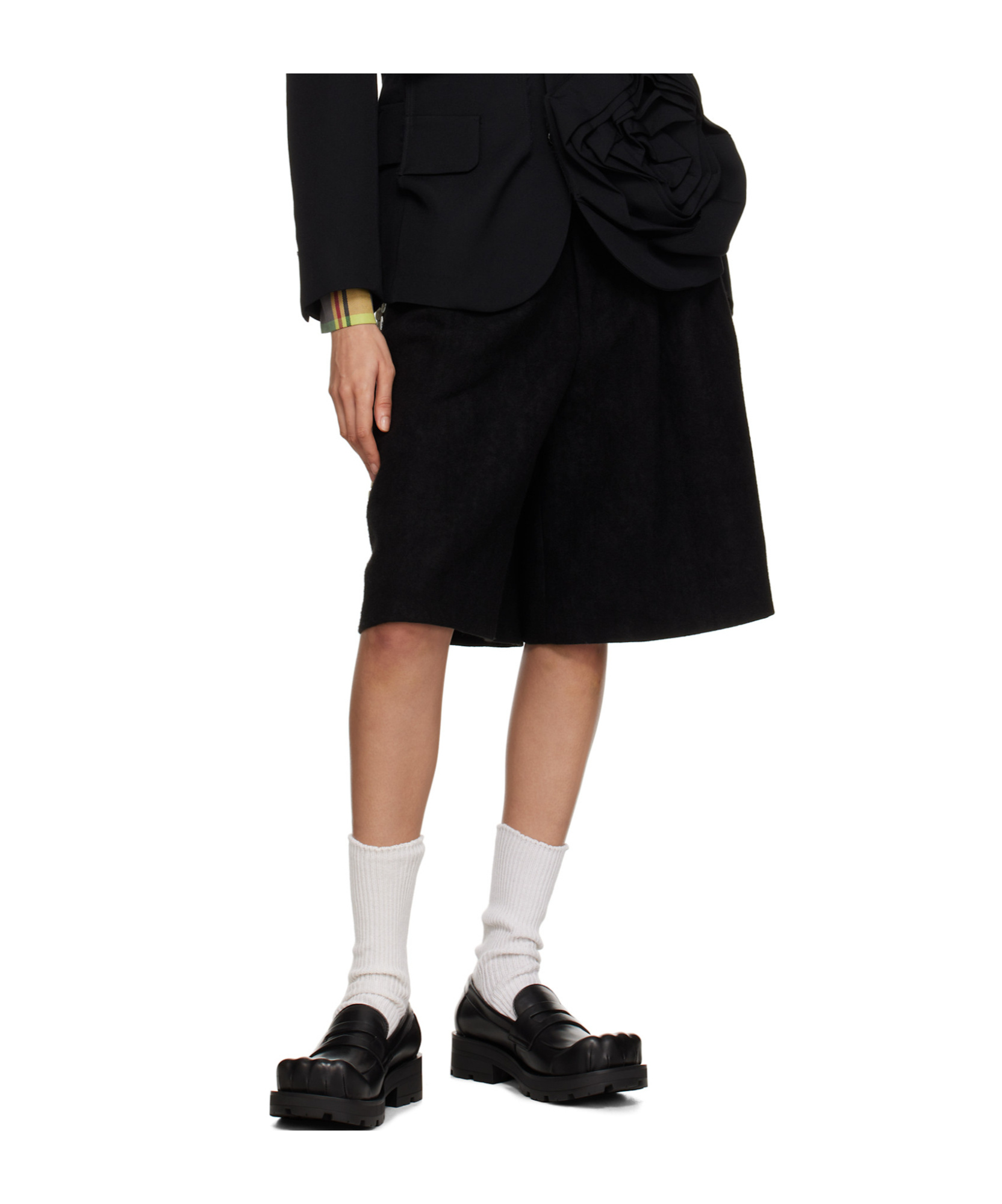 Charles Jeffrrey Loverboy Square Head Loafer Shoes In Black