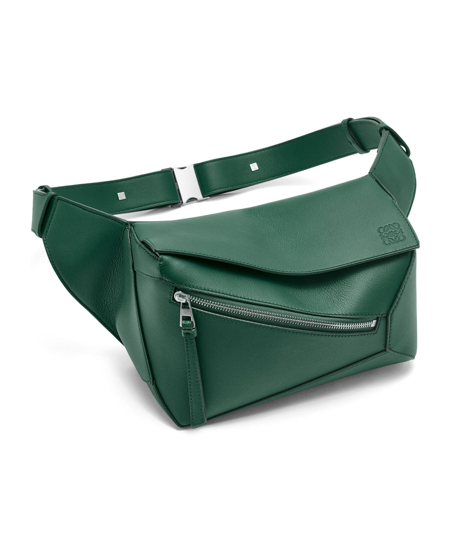 Loewe Small Leather Puzzle Bag In Green