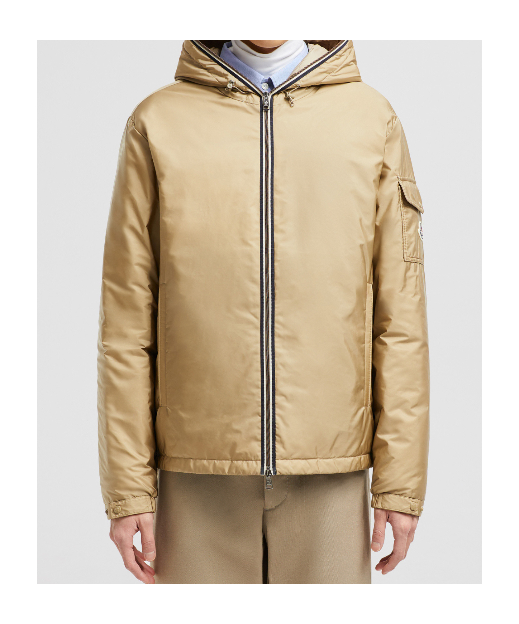Moncler Evettes Nylon Down Jacket In Nude