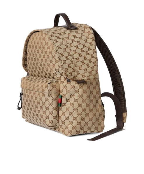 Gucci Medium Gg Backpack With Web In Pattern