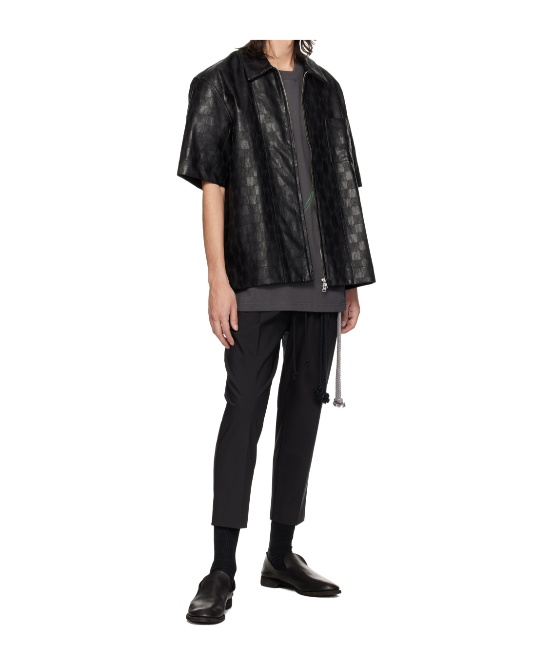 Song For The Mute Black Checkered Shirt In Black