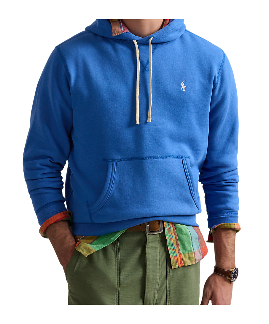 Polo Ralph Lauren Hooded Drawstring Hoodie In Blue