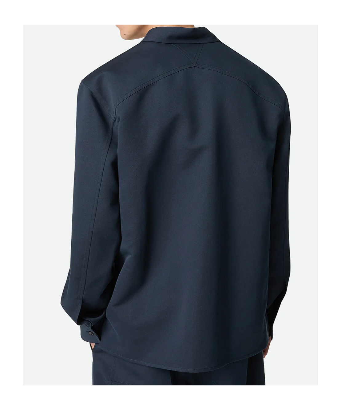 Bottega Veneta Shirt In Twill Cotton And Silk In Blue