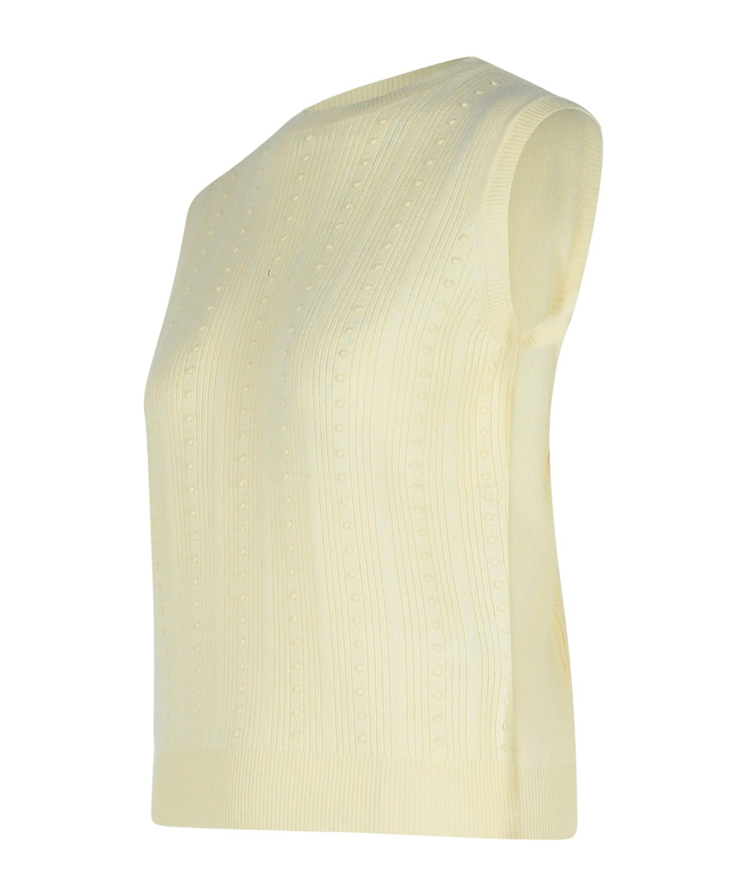 Shop Fabiana Filippi Crew Neck Knitted Vest In Nude