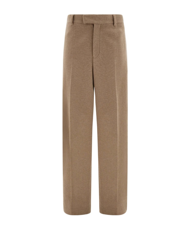 Ferragamo Wool Trousers In Brown