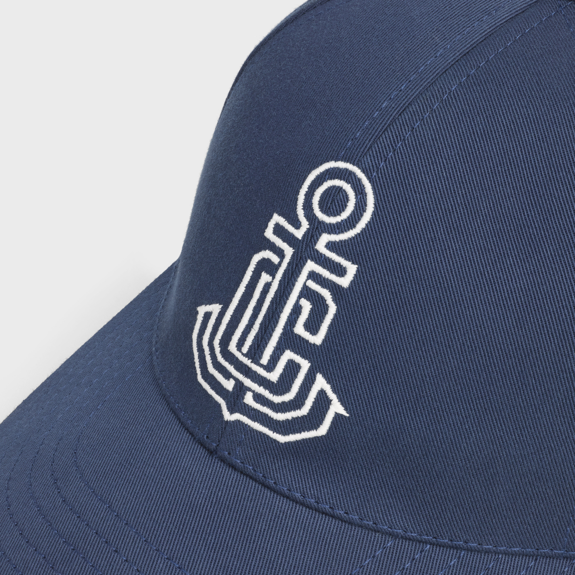 Celine Anchor Baseball Cap In Washed Cotton In Indigo