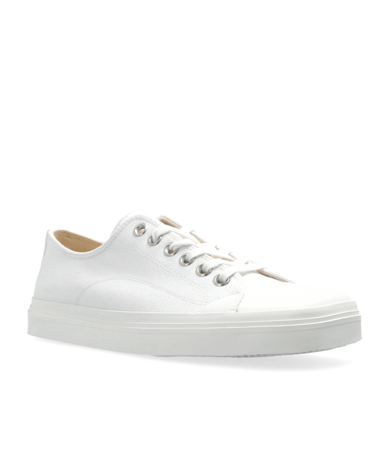 Moschino Square-toe Canvas Sneakers In White
