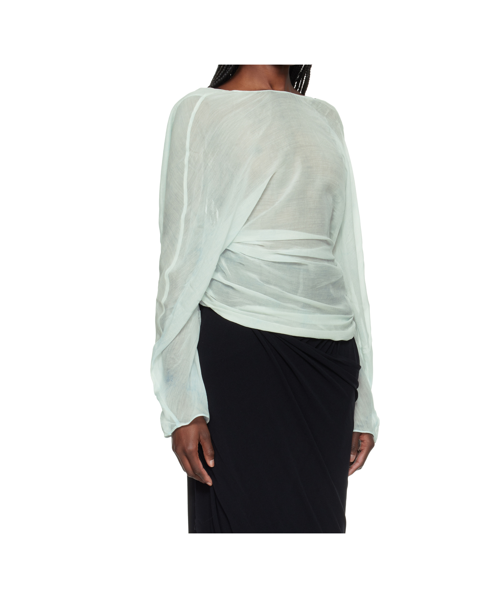 Christopher Esber Blue Latticed Lace Shrug Top In Green