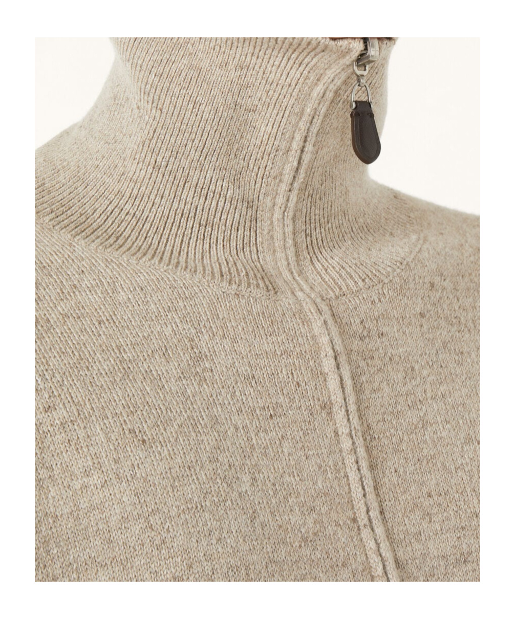 Loro Piana Linen And Cashmere-blend Zip-up Sweater In Nude