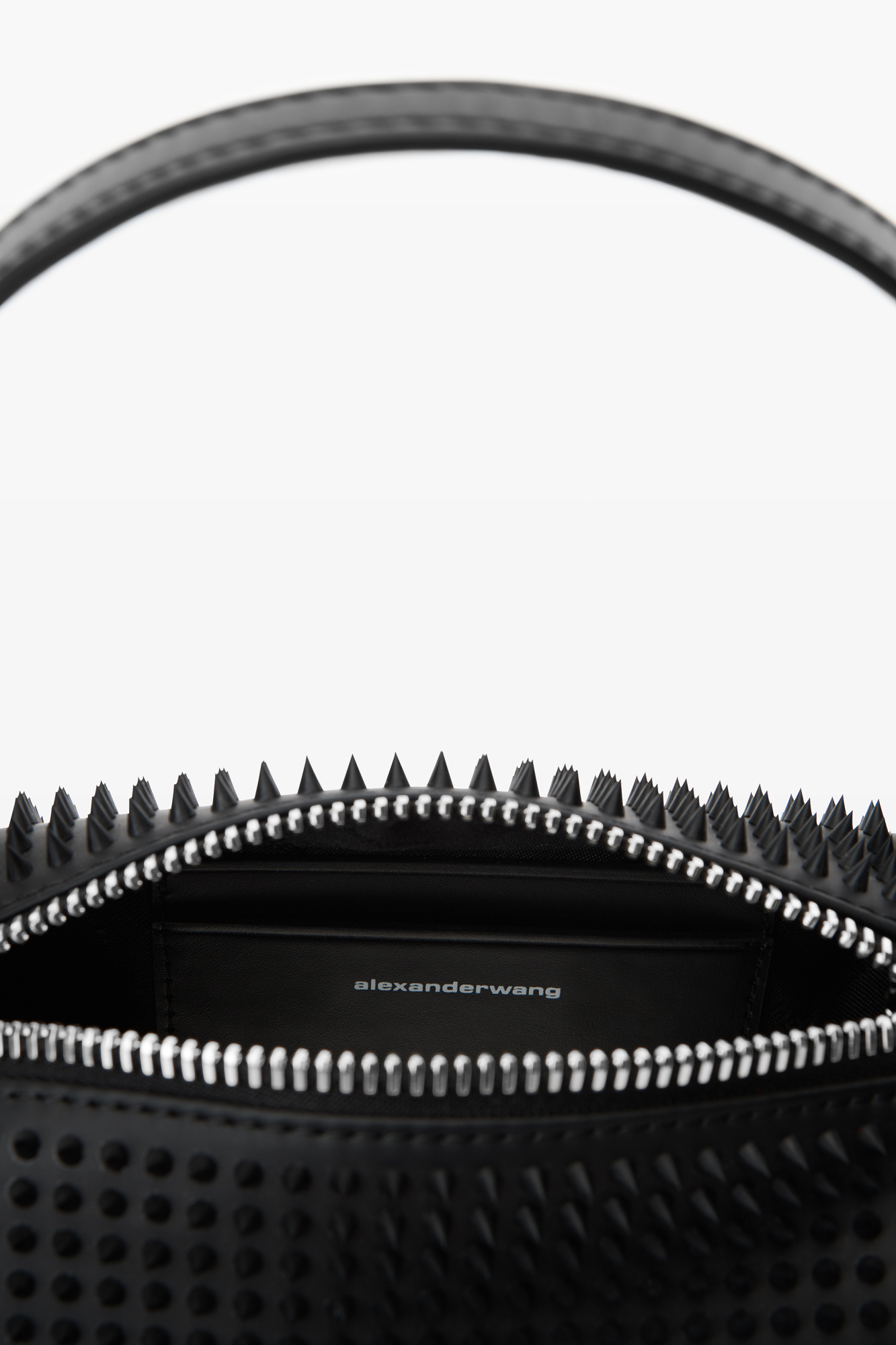 Alexander Wang Medium Spike Pouch Handbag In Black